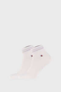 2 PACK bílých ponožek Tommy Hilfiger Quarter
