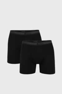 2 PACK černých boxerek s delší nohavičkou UOMO