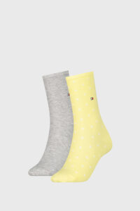 2 PACK dámských ponožek Tommy Hilfiger Dot Yellow