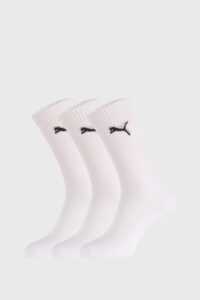 3 PACK bílých ponožek Puma Sport