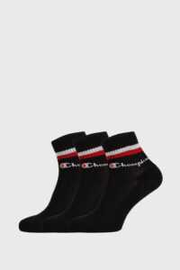 3 PACK černých ponožek Champion Classic stripes