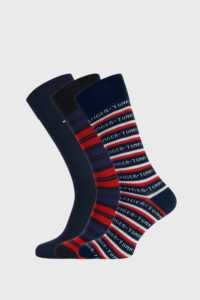 3 PACK modročervených ponožek Tommy Hilfiger Gift
