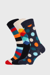 3 PACK ponožek Happy Socks Classic MultiColor