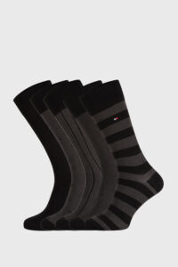 5 PACK černých ponožek Tommy Hilfiger Birdeye