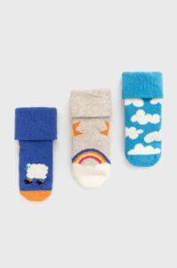 Happy Socks - Dětské ponožky Over The Clouds Terry (3-Pack)
