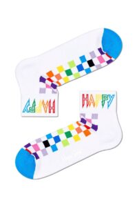 Happy Socks - Ponožky Rainbow Check 1/4 Crew