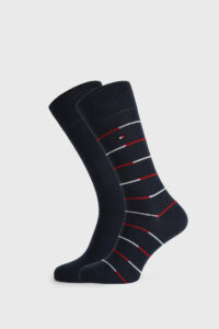 2 PACK tmavě modrých ponožek Tommy Hilfiger Stripe